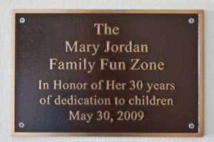 Mary Jordan fun zone plaque